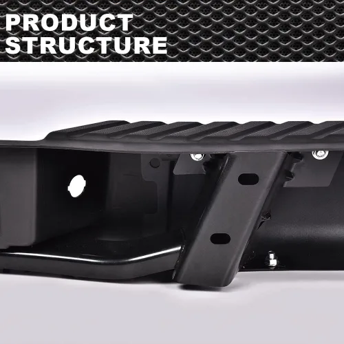 Vista 9 de PIT66 Parachoques trasero, compatible con Ford F-150 09-14 Conjunto completo de parachoques trasero de acero, negro