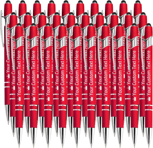Vista 72 de STREADVE Bolígrafos personalizados personalizados con nombre grabado, logotipo, texto, bolígrafos de escritura suave, regalo personalizado para Negro