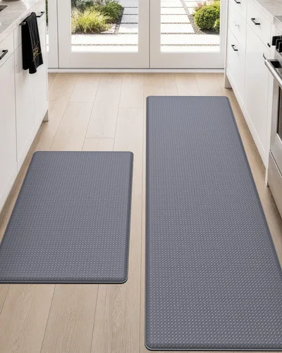 Vista 30 de DEXI Alfombrillas de Cocina Acolchadas Anti Fatiga, 17x59, Alfombra de Pasillo para Estar de Pie Impermeable, Espuma Viscoelástica Cómoda Acolchada