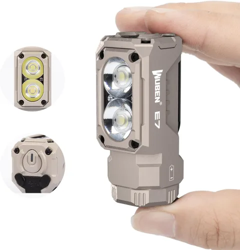 Vista 13 de WUBEN E7 Mini Linternas Recargables de 1800 Lúmenes con Imán - Linterna EDC Súper Brillante de 6 Modos, LED Recargable USB-C; Linterna de Bolsillo
