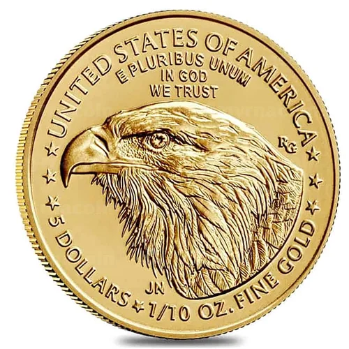 Vista 3 de Casa de la Moneda de los Estados Unidos 2025 American Gold Eagle 1/10 de onza Moneda de prueba, marca de la Casa de la Moneda de EE. UU., oro