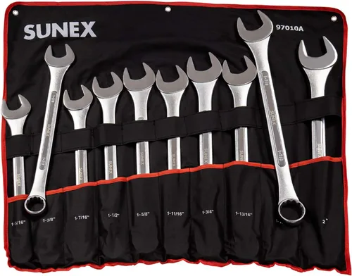 Vista 8 de Sunex Tools 9604 Juego de llaves de combinación SAE Super Jumbo, 4 piezas, plateado