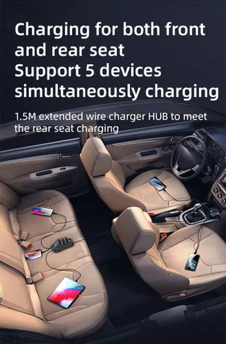 Vista 7 de Transmisor FM Bluetooth para automóvil, llamadas manos libres, calidad de sonido HD 5.3, carga rápida 5V3.1A, reproducción de música en disco U