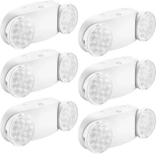Vista 11 de OSTEK Accesorios de iluminación LED de salida de emergencia con dos cabezales, luz de emergencia LED integrada ajustable estándar de EE. UU.