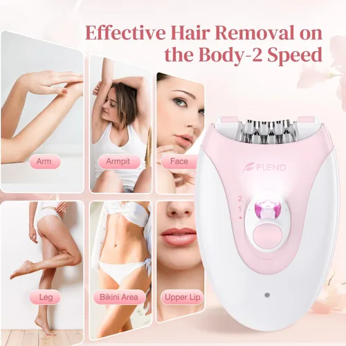 Vista 5 de Depiladora, depiladora para mujeres, depilación facial para mujeres, recargable, dispositivo de eliminación de vello de 2 velocidades con 36 pinzas