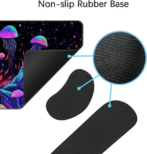Vista 5 de Alfombrilla de escritorio, alfombrilla de mouse grande para juegos con reposamuñecas, 4 en 1 XXL, reposamuñecas para teclado, soporte de muñeca