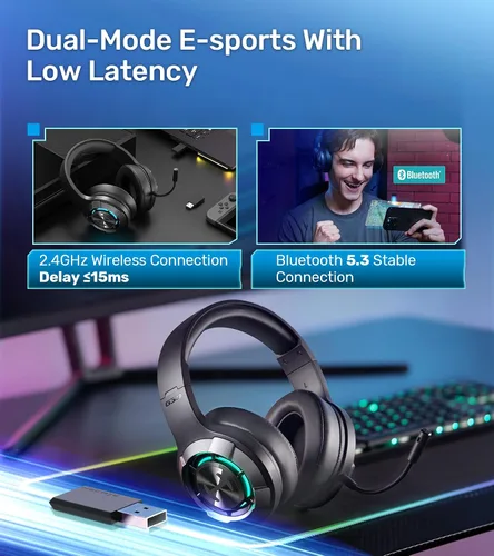 Vista 2 de HECATE by Edifier G30S Auriculares con cable para juegos, transmisión de modo dual Bluetooth 5.3, efectos de sonido de juego, micrófono