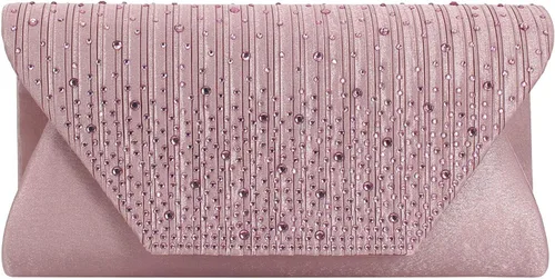 Vista 12 de Bolso de mano de noche con diamantes de imitación con purpurina para boda, fiesta, cóctel, baile de graduación, bolso formal en caja de regalo