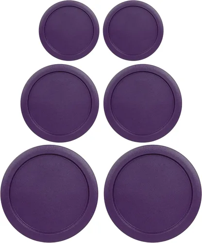 Vista 4 de Tapas de Repuesto para Contenedores Pyrex Redondos de Vidrio para Alimentos de Plástico (2) 2-Tazas (2) 4-Tazas (2) 7-Tazas (Fucsia)