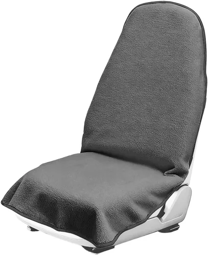 Vista 7 de Funda de asiento de coche de tela de rizo de 55.12 x 29.53 pulgadas, color beige