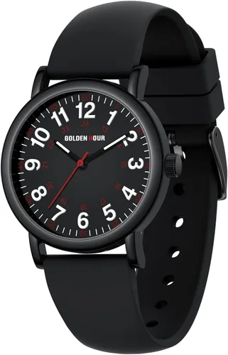 Vista 11 de GOLDEN HOUR - Reloj de enfermera impermeable para profesionales médicos, estudiantes, mujeres y hombres, esfera luminosa de fácil lectura, 24 horas