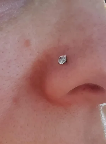Vista 3 de MODRSA Piercing de nariz para mujer, de acero inoxidable, de plata, calibre 20