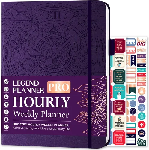 Vista 15 de Legend Planner PRO horario semanal y diario - Organizador con franjas horarias. Diario de citas y agenda para trabajo y vida personal, A4