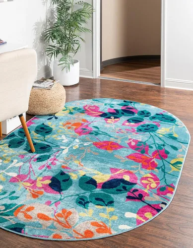 Vista 13 de Unique Loom Azalea Collection - Alfombra de área Indica (2 pies x 3 pies 1 pulgada, rectangular, marfil y gris)