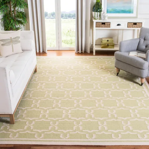 Vista 5 de SAFAVIEH Dhurries Collection DHU545A - Alfombra decorativa de lana de alta calidad hecha a mano de 2 x 3 pies, color chocolate y marfil