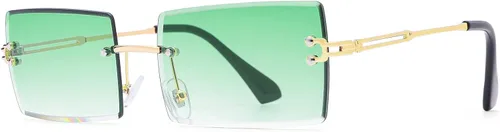 Vista 110 de Gafas de sol rectangulares para hombres/mujeres, gafas de sol pequeñas sin montura cuadrada