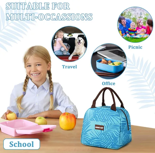 Vista 6 de Tirrinia Bolsas de almuerzo para mujeres y hombres, bonita bolsa de almuerzo aislada, lonchera moderna para adultos, bolsa de almuerzo reutilizable