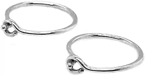 Vista 68 de Aretes de plata de ley abiertos para cartílago, tragus, delgados, calibre 22