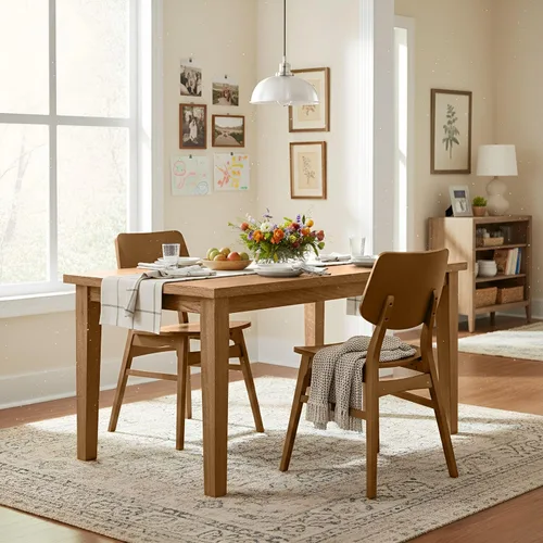 Vista 4 de Alaterre Calais - Juego de 2 sillas de comedor de madera, sillas de cocina Nuez caliente