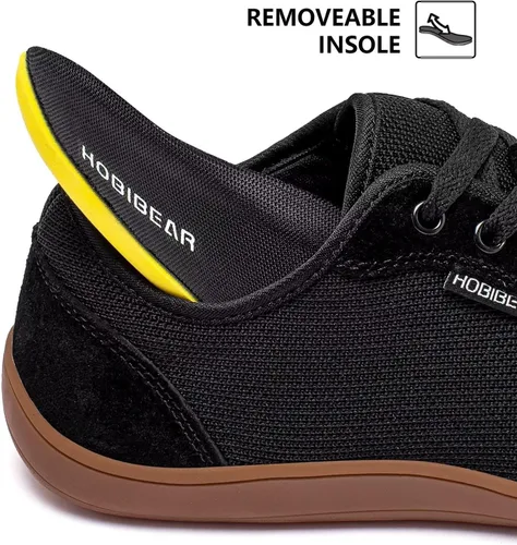 Vista 3 de HOBIBEAR - Zapatillas minimalistas descalzas para hombre y mujer, suela plana, ancho tenis de moda.