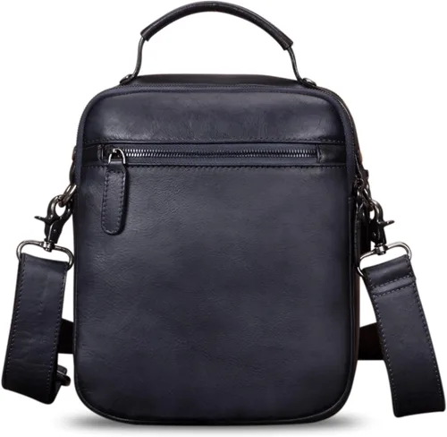 Vista 3 de IVTG Bolso de mensajero de cuero genuino para hombre, bolso bandolera bandolera para trabajo, negocios