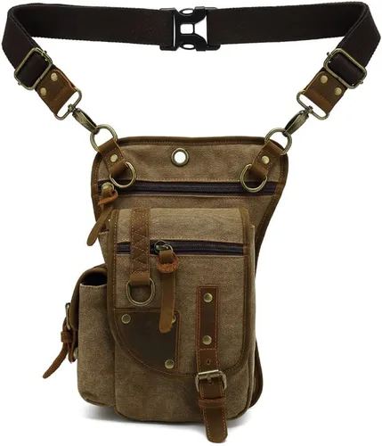 Vista 3 de Riñonera de cuero para hombres y mujeres, bolsa de protección multiusos, para motocicleta, deportes al aire libre, ciclismo, equitación, senderismo