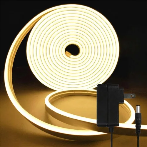Vista 14 de Tira de luz LED de neón inteligente IC de 6.56 pies, tira de luz LED con aplicación/control remoto, cambio de color, sincronización de música, tira