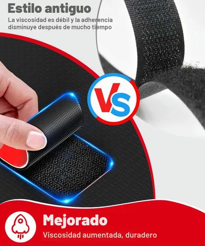 Vista 5 de PHIXBEAR Tiras de Gancho y Bucle con Súper Adhesivo Resistente, Hechas de 3M, Resistentes al Calor, Impermeables, para Uso en Exteriores