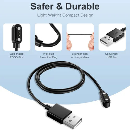 Vista 6 de Adaptador magnético de 2 pines para reloj inteligente, compatible con Willful YAMAY Letsfit Letscom Fitpolo Lintelek VeryFitPro SW021 SW023 SW025