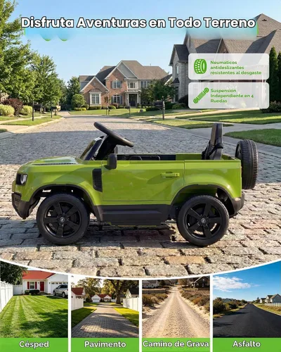 Vista 7 de Land Rover Ride On Car con licencia de 12 V para niños a partir de Verde