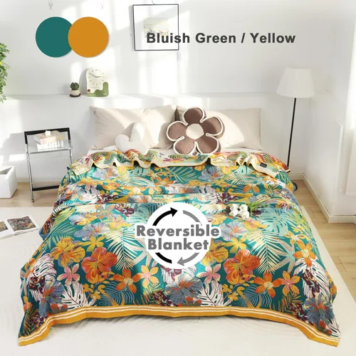 Vista 109 de MSGKV - Manta bohemia/primaveral de algodón para sofá y sala de estar, de gasa acogedora, de 50 x 60 pulgadas 50"x60" Cotton Throw, Woven Bird
