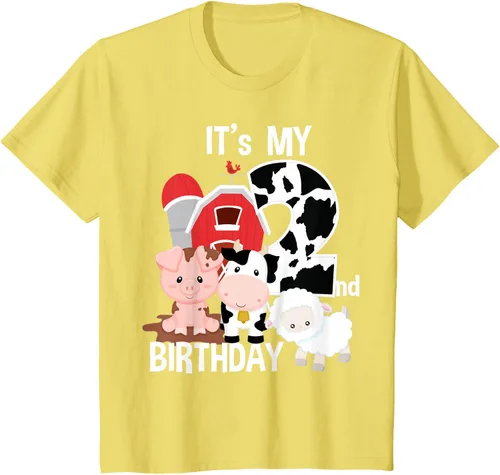Vista 82 de Camiseta para fiesta de 2 años con texto en inglés "It's My 2nd Birthday", Negro