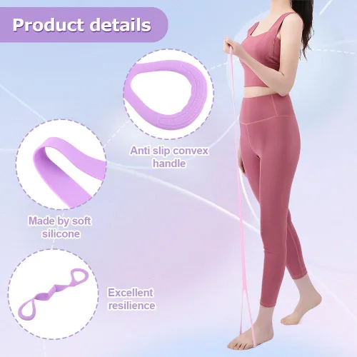 Vista 6 de 3 bandas de resistencia de figura 8, bandas de ejercicio de hombro y espalda, banda elástica de fitness, banda elástica de 8 formas para expansor