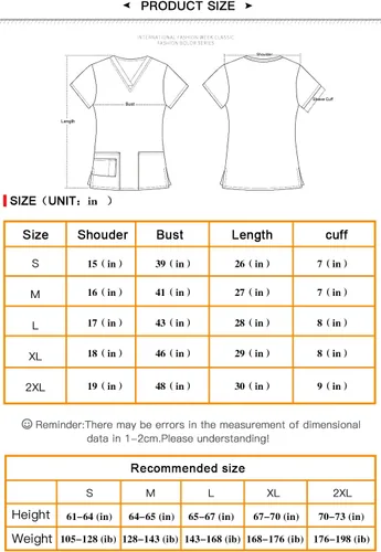 Vista 6 de Uniforme de enfermería de manga corta para mujer, uniforme de enfermería, uniforme de trabajo, blusa de algodón, uniforme de enfermería