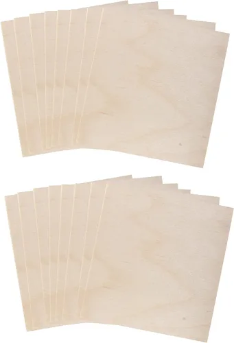 Vista 9 de Mandala Crafts Tablero de madera contrachapada de abedul báltico de 3 x 5 pulgadas, 16 hojas de madera finas para manualidades, modelo de grabado