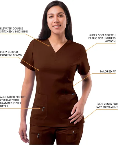Vista 3 de Adar Pro - Ropa quirúrgica para mujer, con cuello en V elevado