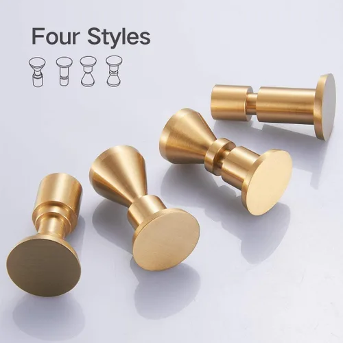 Vista 7 de TECI Ganchos dorados de latón macizo (paquete de 2) resistentes montados en la pared. Perfecto para bolsos, abrigos, sombreros, bolsos, mochilas