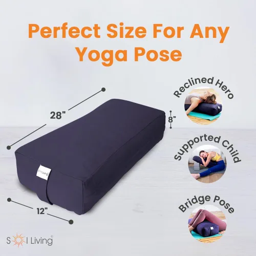 Vista 90 de Sol Living Almohada de yoga rectangular para meditación, accesorios de meditación de algodón, almohada de meditación restaurativa de yoga, almohada