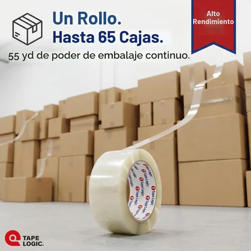 Vista 6 de Cinta adhesiva de embalaje Tape Logic, resistente de 2 pulgadas x 55 yardas, transparente (paquete de 1) Rollo de cinta adhesiva de embalaje