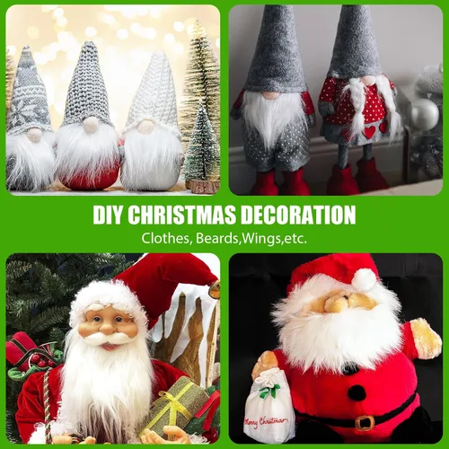 Vista 6 de Piel sintética para manualidades, 10 x 20 pulgadas, piel falsa de Navidad, tela de piel esponjosa, corte de piel para manualidades, manualidades