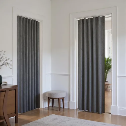 Vista 113 de KOUFALL - Cortinas de medio estilo francés de lino para ventana, juego de 2 cortinas cortas de 40 pulgadas de longitud, para privacidad, cortinas