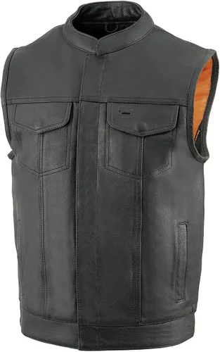 Vista 8 de Milwaukee Leather MLM3514 - Chaleco de cuero para hombre "Cool-Tec" estilo club