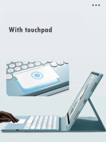 Vista 7 de Galaxy Tab S6 Lite 10.4 pulgadas 2024/2022/2020 Funda de teclado táctil con mouse Lindas teclas redondas Touchpad Slim Smart Magnético Desmontable