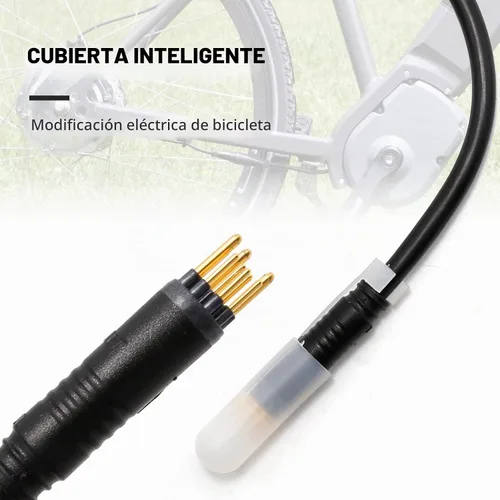 Vista 5 de Conector de cable Ebike 9 Pin 23.6 in Cable de motor macho Adaptador de motor eléctrico de bicicleta con sensor Hall Piezas de conversión Ebike