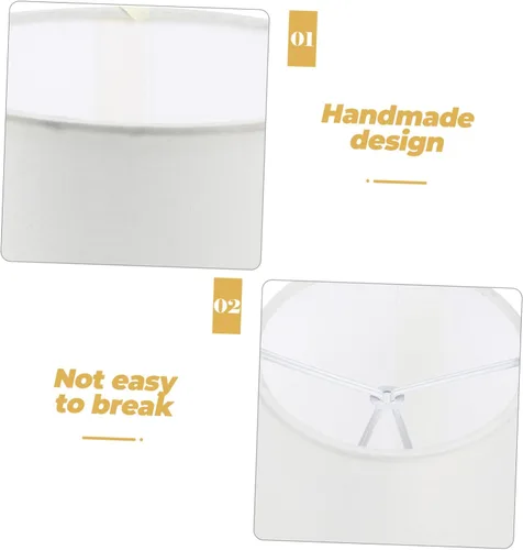 Vista 3 de CALLARON Lámpara pequeña de tela con clip para lámpara de mesa de pared (beige) Pantalla de tela para luz de mesa