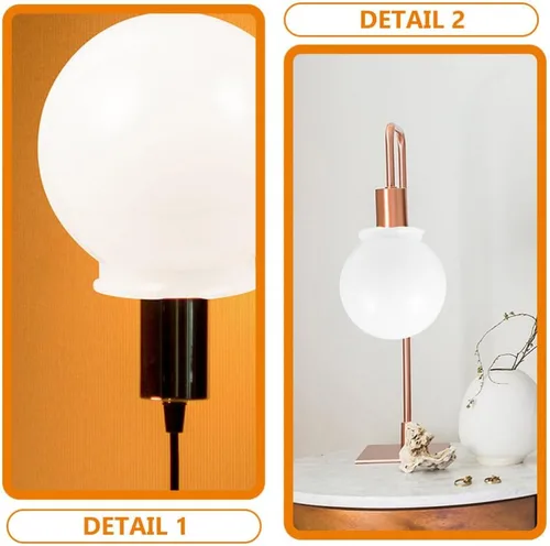 Vista 4 de 2 unids acrílico lámpara poste globo con cuello blanco lámpara sombra redonda de plástico globo de luz apertura cuello ventilador techo cubiertas