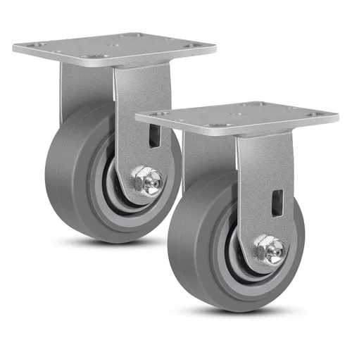 Vista 37 de Ruedas giratorias resistentes de 4 pulgadas, rueda de goma industrial, ruedas giratorias con freno, paquete de 1 con capacidad de hasta 600 libras