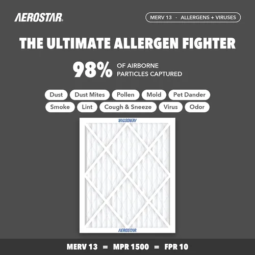 Vista 3 de Aerostar Multi - Filtro de aire de 1 pulgada para aire acondicionado y horno, Blanco