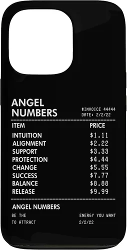Vista 10 de iPhone 16 Números Ángel Recibo 111 222 333 444 Estuche de numerología espiritual