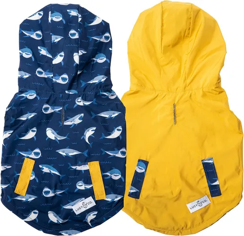 Vista 8 de Lucy & Co. Lucky Ducky - Impermeable reversible para perros y mascotas - Impermeable para perros - Poncho ajustable a prueba de agua para caninos